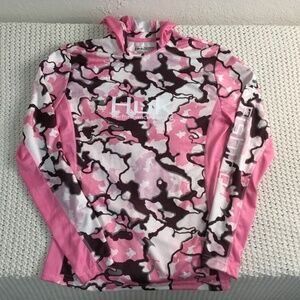 HUK PERFORMANCE LONG SLEEVE HOOD PULL OVER SHIRT SIZE SMALL